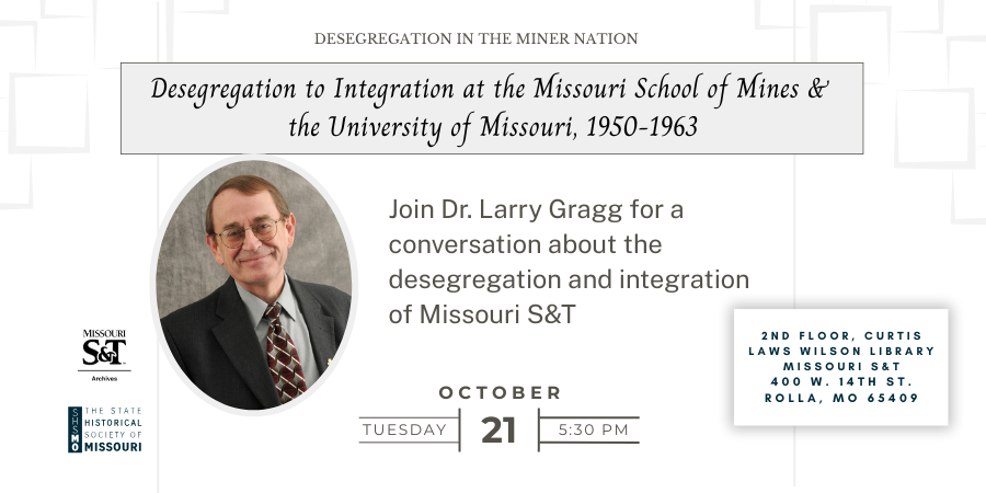 Image of promotion slide for Archives Month speaker Dr. Larry Gragg
