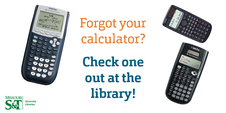 three calculators around a white background. In the center, 